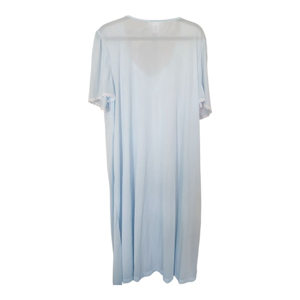 Vintage Fundamentals Nightgown Large Blue Lace Trim. Excellent preowned condit - Picture 2 of 4